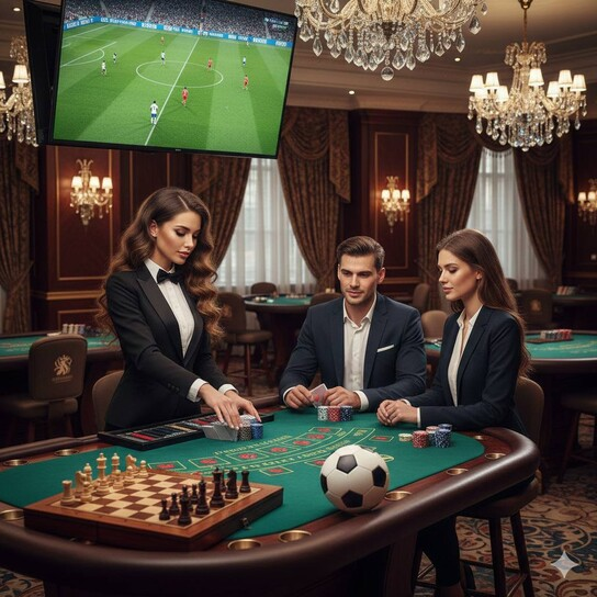 Live dealer casino studio setting